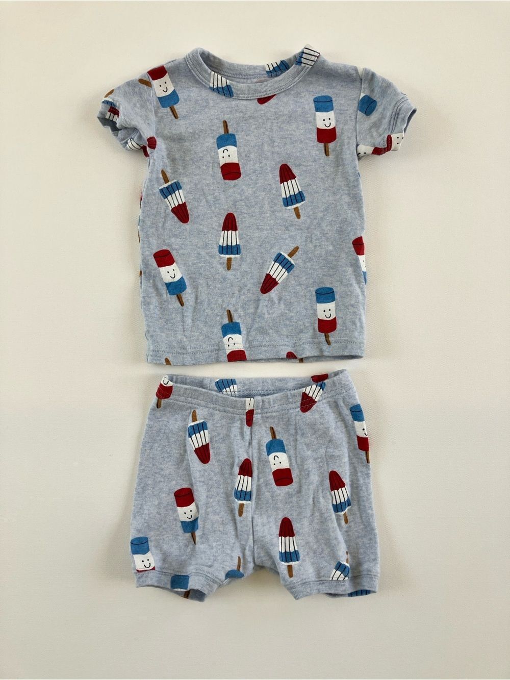 GAP 18-24m Pajama Set with Red & Blue Popsicle Print
